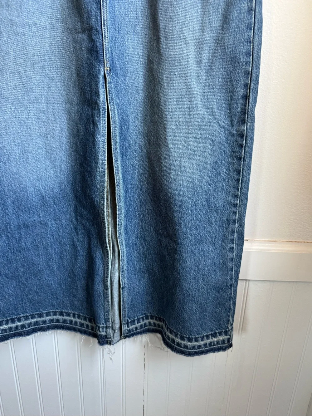 Wrangler Front Slit Denim Maxi Skirt Size 6